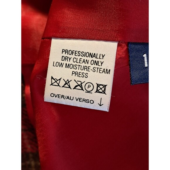 Vintage Liz Red Brown Equestrian Plaid Lined Wool Blend Riding Jacket Blazer 10 - Picture 12 of 12